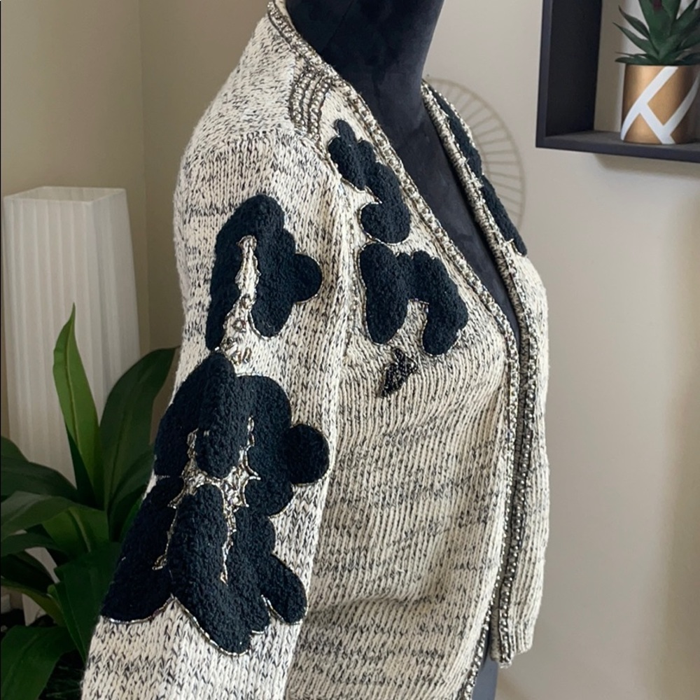 Knitted Knotted Stunning Beaded Sherpa Sweater Gem